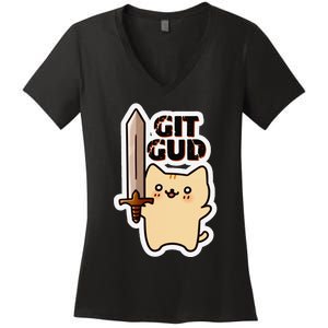 Lyra Stormclaw Git Gud Women's V-Neck T-Shirt