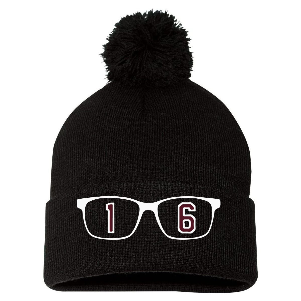 Lanorris Sellers Glasses 16 Pom Pom 12in Knit Beanie