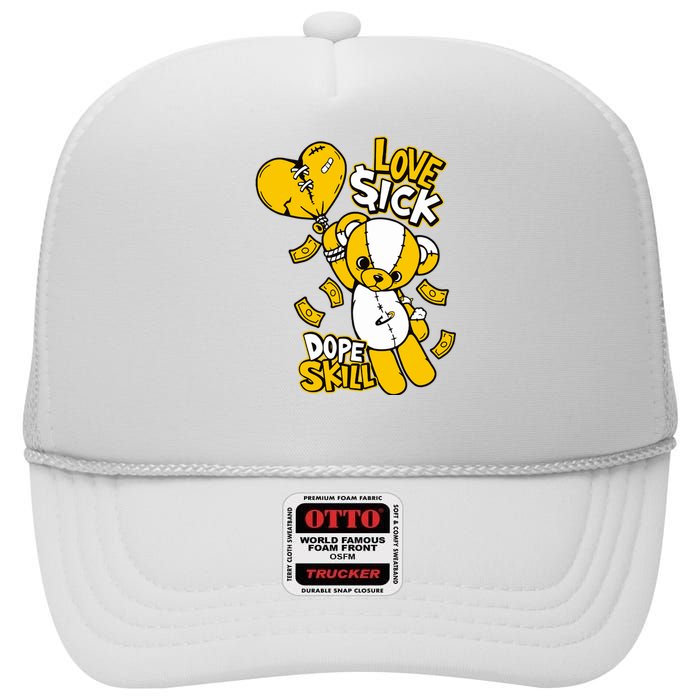 Love Sick Graphic To Match 13 Del Sol High Crown Mesh Back Trucker Hat