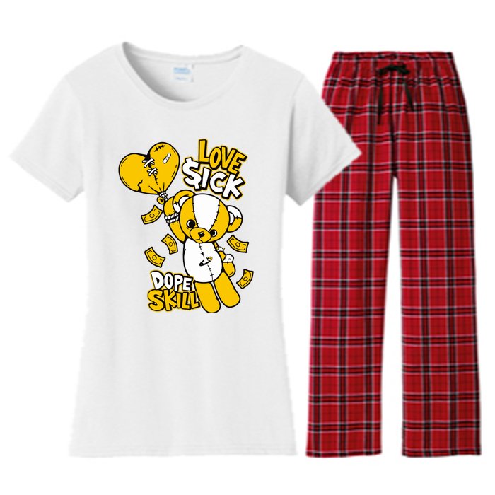 Love Sick Graphic To Match 13 Del Sol Women's Flannel Pajama Set