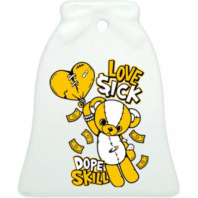 Love Sick Graphic To Match 13 Del Sol Ceramic Bell Ornament