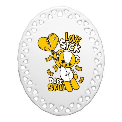 Love Sick Graphic To Match 13 Del Sol Ceramic Oval Ornament