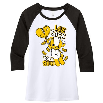 Love Sick Graphic To Match 13 Del Sol Women's Tri-Blend 3/4-Sleeve Raglan Shirt