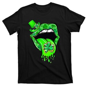 Lips Sexy Green Cool Irish Shamrock St Patricks Day T-Shirt