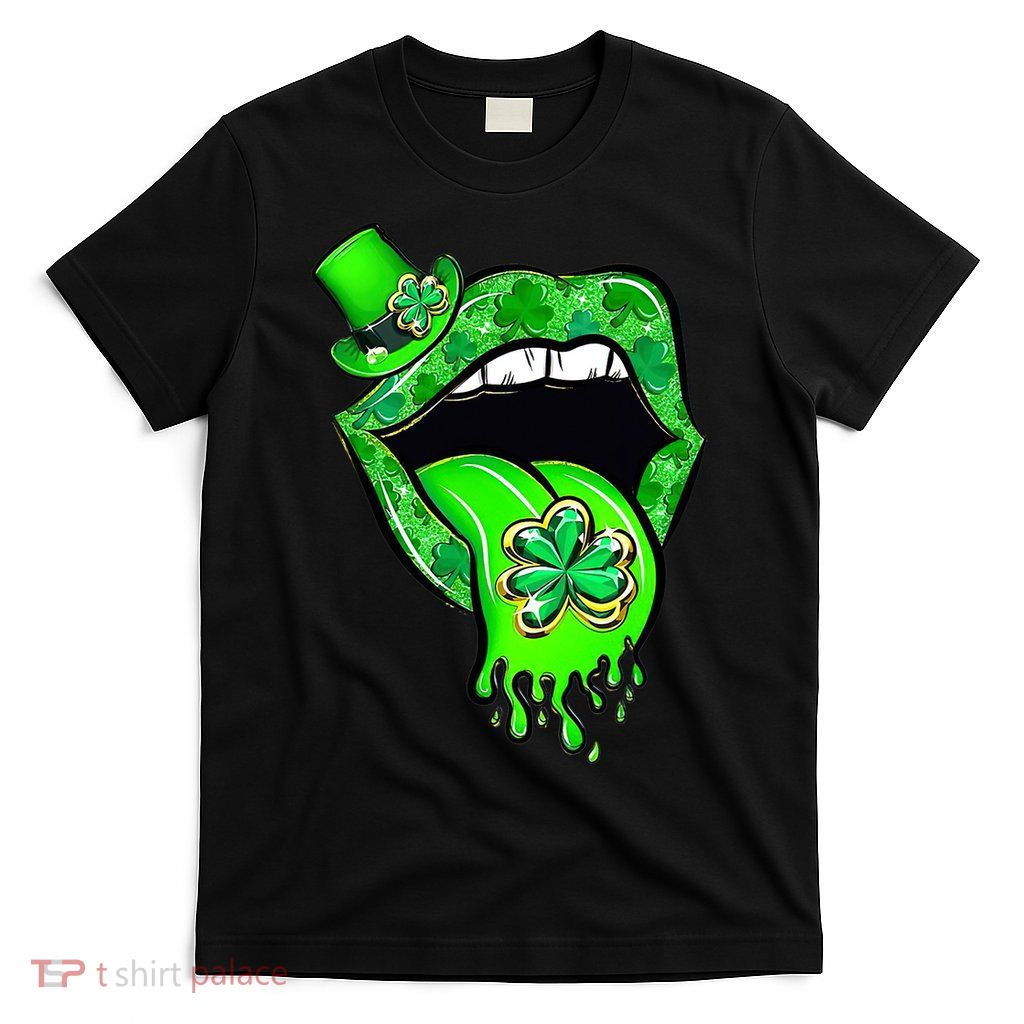 Lips Sexy Green Cool Irish Shamrock St Patricks Day T-Shirt