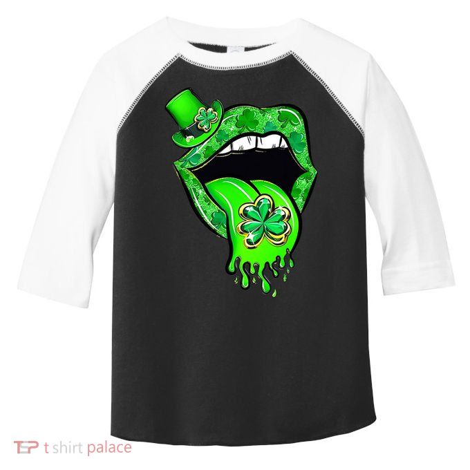 Lips Sexy Green Cool Irish Shamrock St Patricks Day Toddler Fine Jersey T-Shirt