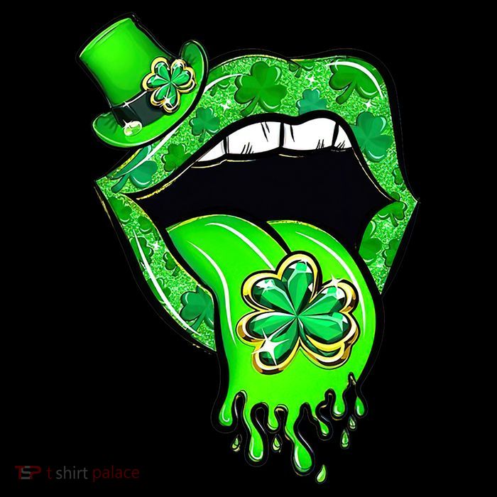 Lips Sexy Green Cool Irish Shamrock St Patricks Day Tank Top