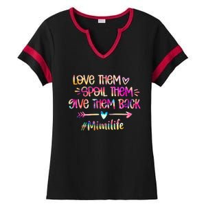 Love Spoil Give Them Back Tie Dye Mimi Life Mothers Day Gift Ladies Halftime Notch Neck Tee