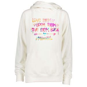 Love Spoil Give Them Back Tie Dye Mimi Life Mothers Day Gift Womens Funnel Neck Pullover Hood