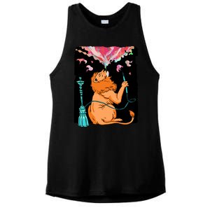 Lion Smoking Hookah Ladies PosiCharge Tri-Blend Wicking Tank