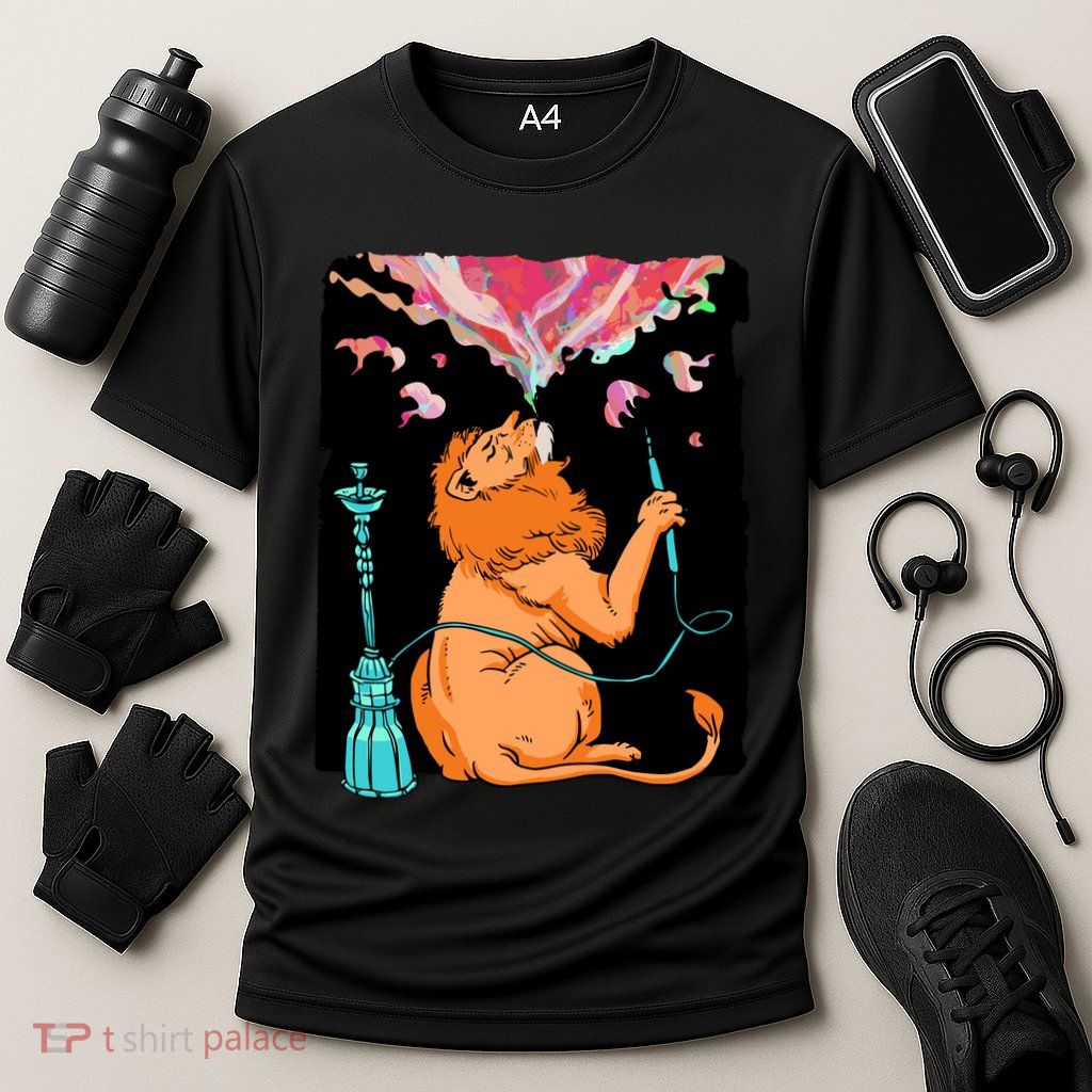Lion Smoking Hookah Performance Shirt