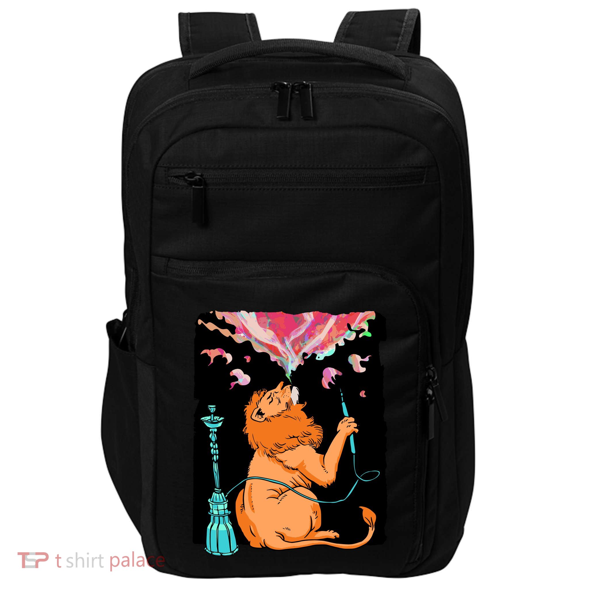 Lion Smoking Hookah Impact Tech Backpack