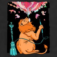 Lion Smoking Hookah Adult Drive Performance Visor