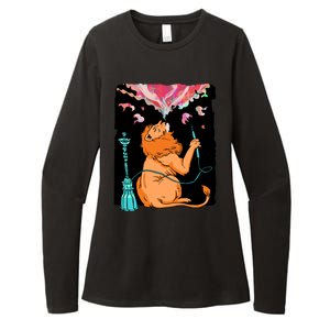 Lion Smoking Hookah Womens CVC Long Sleeve Shirt