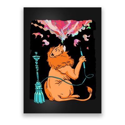 Lion Smoking Hookah Poster