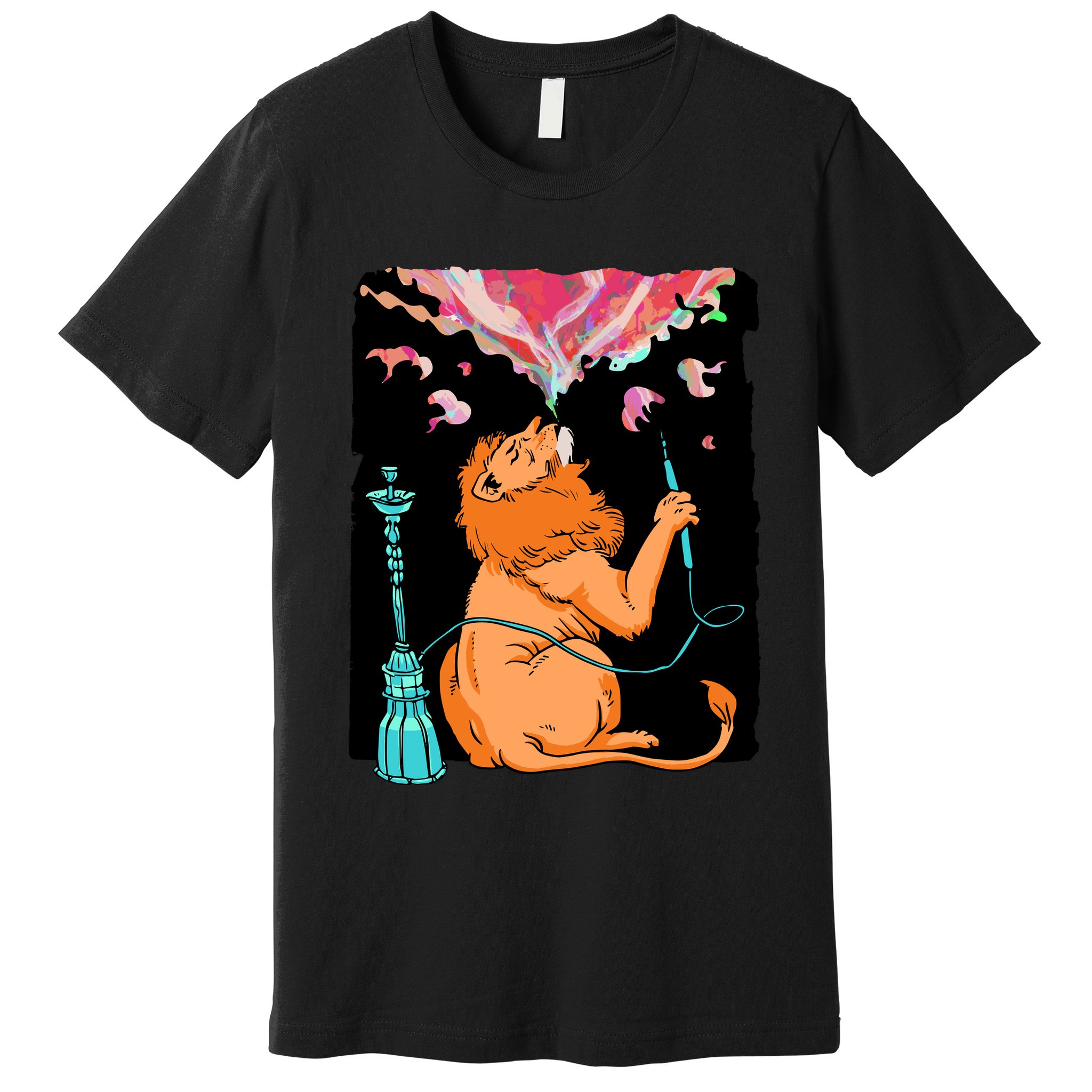 Lion Smoking Hookah Premium T-Shirt