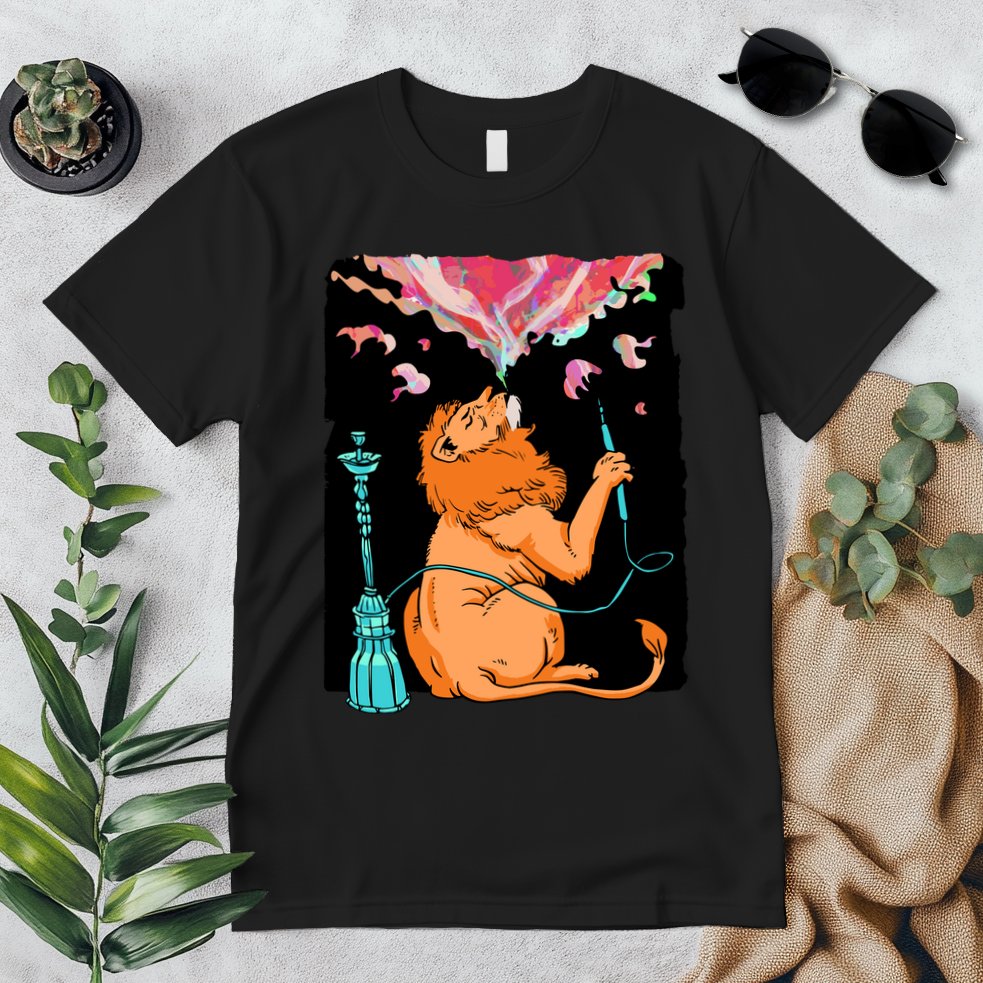 Lion Smoking Hookah Premium T-Shirt