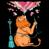 Lion Smoking Hookah Sustainable Knit Beanie