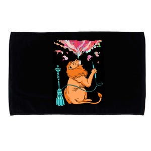 Lion Smoking Hookah Microfiber Hand Towel