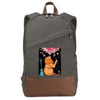 Lion Smoking Hookah Cotton Canvas Backpack