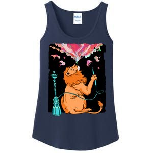 Lion Smoking Hookah Ladies Essential Tank