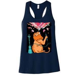 Lion Smoking Hookah Women's Racerback Tank