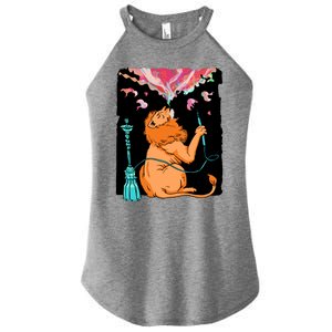 Lion Smoking Hookah Women's Perfect Tri Rocker Tank