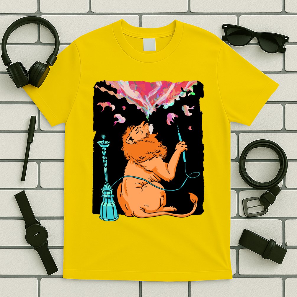 Lion Smoking Hookah T-Shirt