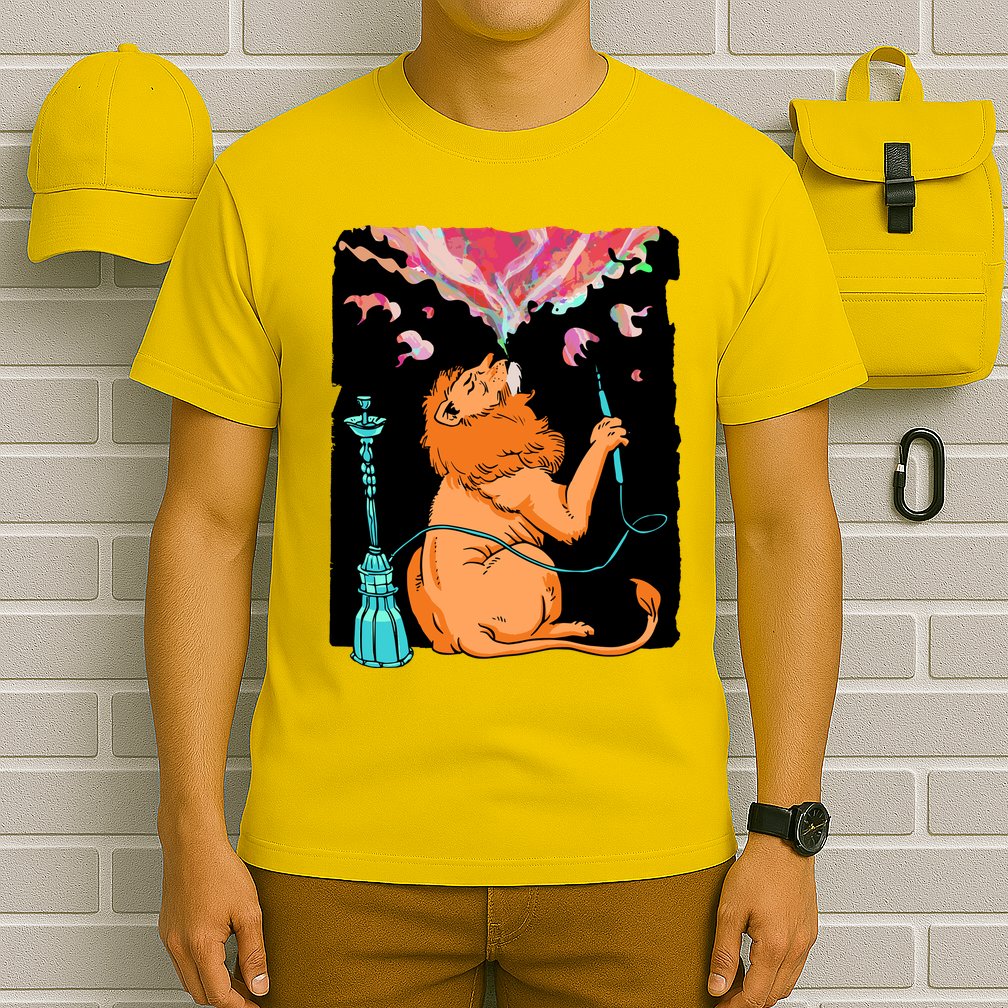 Lion Smoking Hookah T-Shirt