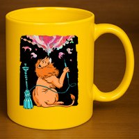 Lion Smoking Hookah 11oz C Handle Ceramic Mug