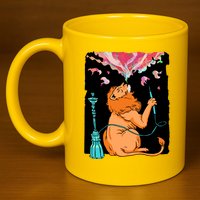 Lion Smoking Hookah 11oz C Handle Ceramic Mug