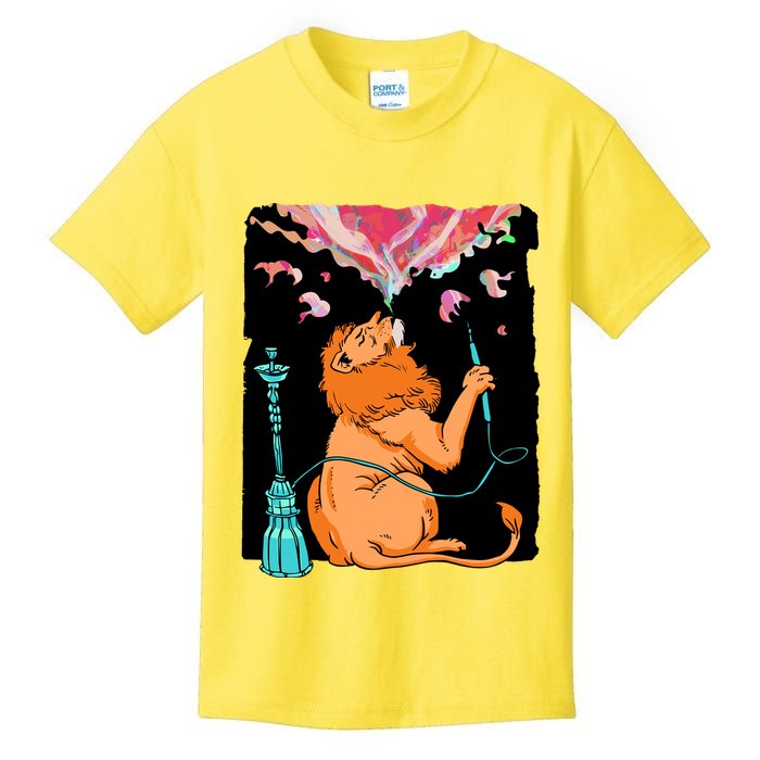 Lion Smoking Hookah Kids T-Shirt