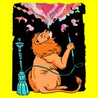 Lion Smoking Hookah Kids T-Shirt