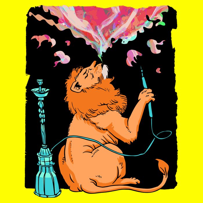 Lion Smoking Hookah Kids T-Shirt