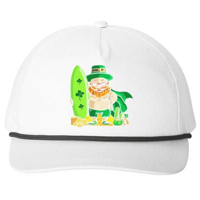 Leprechaun Surfing Hawaiian Summer St. Patty's Days Snapback Five-Panel Rope Hat