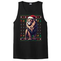 Lion Santa Hat Ugly Christmas Funny Holiday Lion Lover PosiCharge Competitor Tank