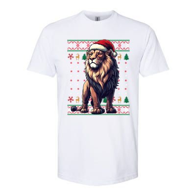 Lion Santa Hat Ugly Christmas Funny Holiday Lion Lover Softstyle® CVC T-Shirt