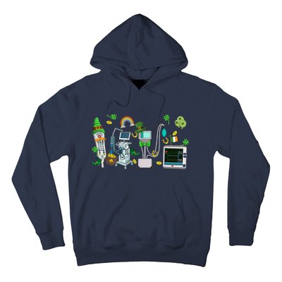 Lucky Shamrock Happy St Patricks Day Funny ICU Nurse Hoodie