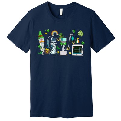 Lucky Shamrock Happy St Patricks Day Funny ICU Nurse Premium T-Shirt