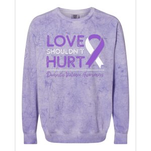 Love Shouldn't Hurt Domestic Violence Awareness  Colorblast Crewneck Sweatshirt