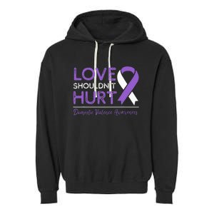 Love Shouldn't Hurt Domestic Violence Awareness  Garment-Dyed Fleece Hoodie