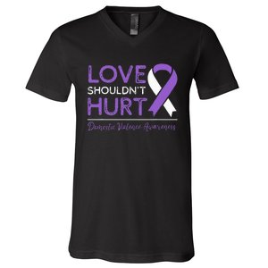 Love Shouldn't Hurt Domestic Violence Awareness  V-Neck T-Shirt