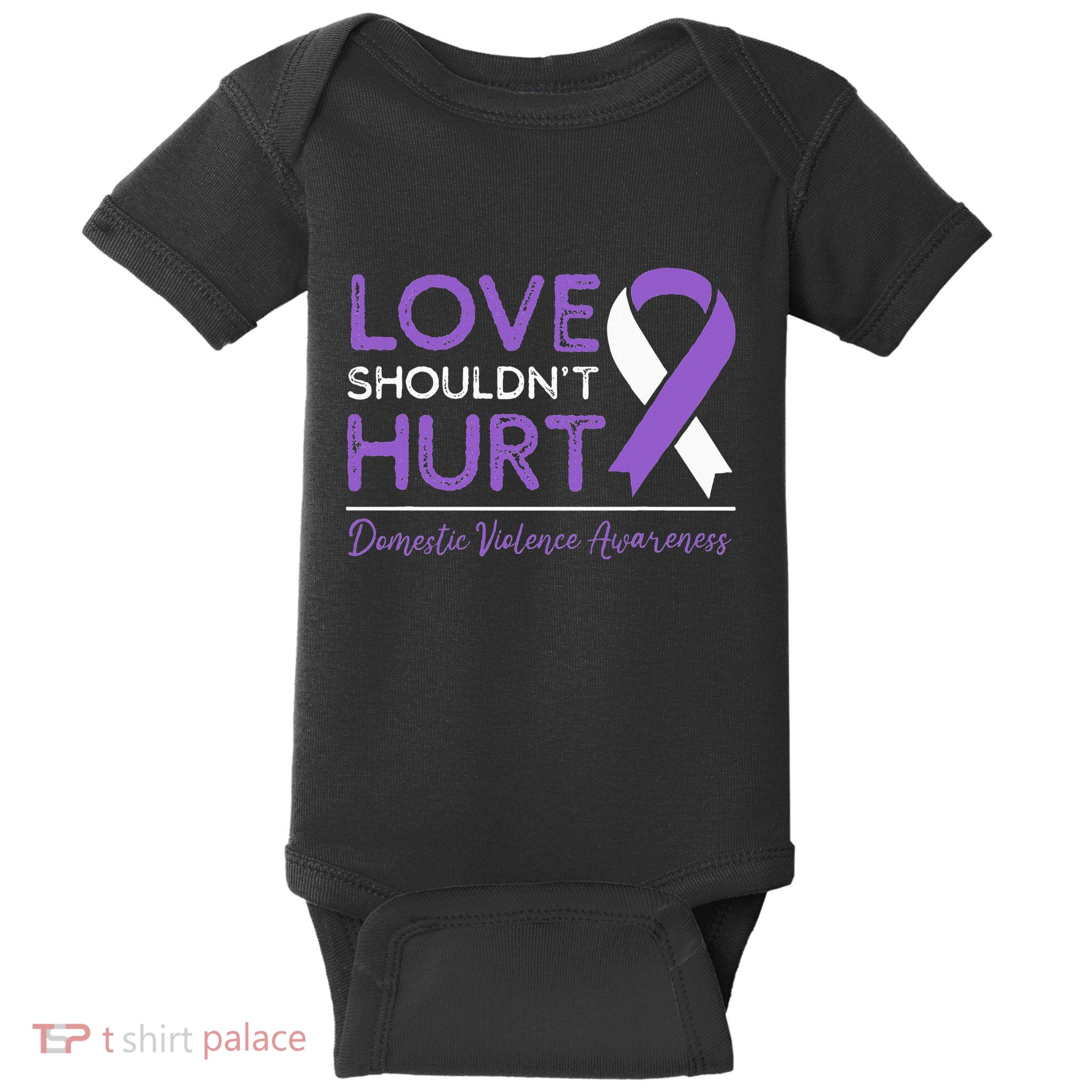 Love Shouldn't Hurt Domestic Violence Awareness  Baby Bodysuit
