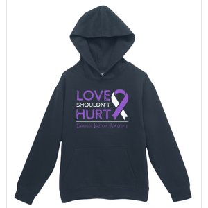 Love Shouldn't Hurt Domestic Violence Awareness  Urban Pullover Hoodie