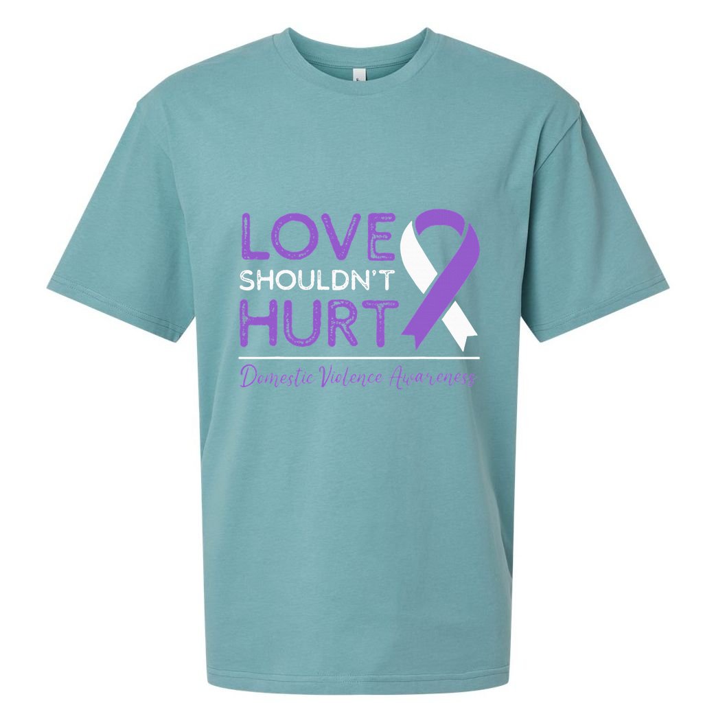Love Shouldn't Hurt Domestic Violence Awareness  Sueded Cloud Jersey T-Shirt
