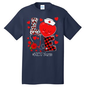 Love Stethoscope Heart NICU Nurse Valentines Day Tall T-Shirt