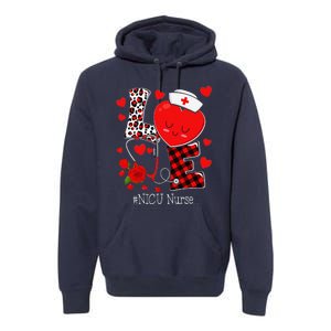 Love Stethoscope Heart NICU Nurse Valentines Day Premium Hoodie