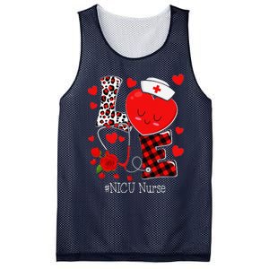 Love Stethoscope Heart NICU Nurse Valentines Day Mesh Reversible Basketball Jersey Tank