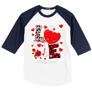 Love Stethoscope Heart NICU Nurse Valentines Day Baseball Sleeve Shirt