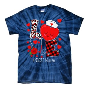 Love Stethoscope Heart NICU Nurse Valentines Day Tie-Dye T-Shirt